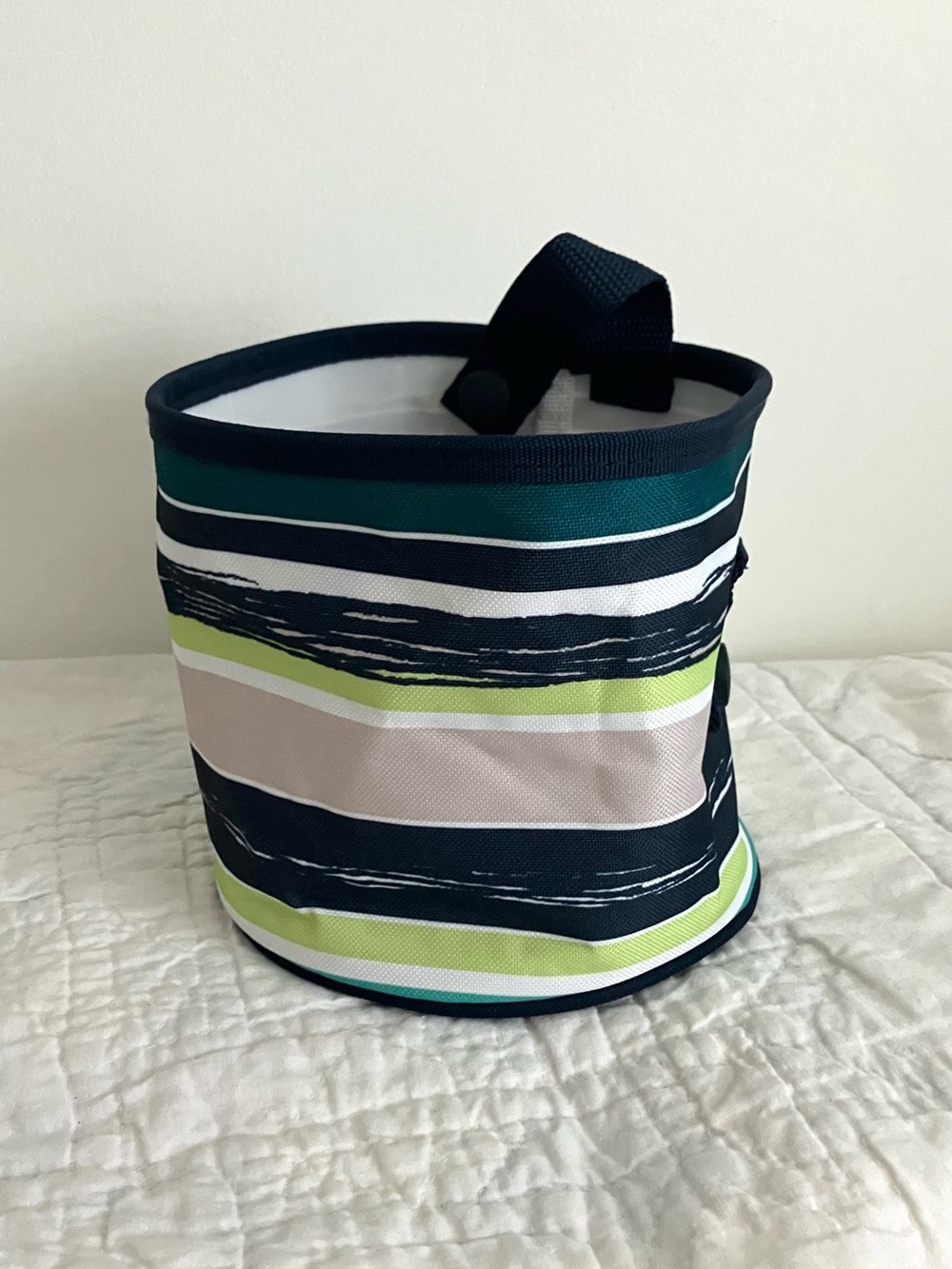 Thirty-One Oh-Snap Bin in Sea Stripes.